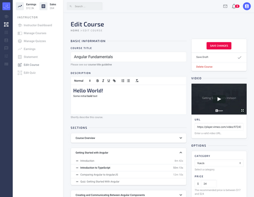 Mini Secondary App Layout
