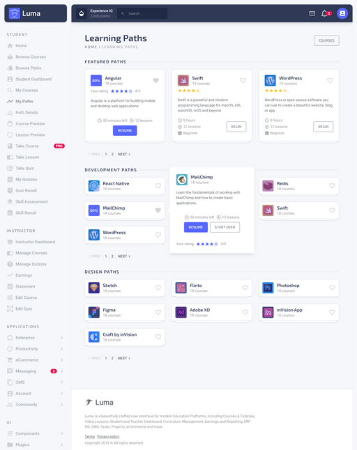 My Learning Paths - Luma Bootstrap