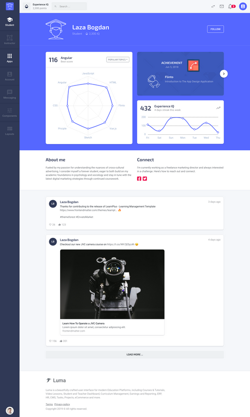 Student Profile - Luma Bootstrap