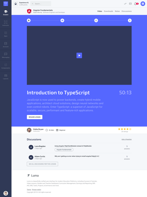 Take Lesson - Luma Bootstrap