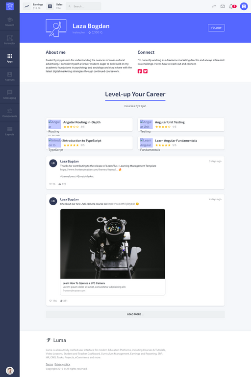 Instructor Profile - Luma Bootstrap