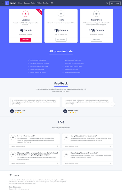 Pricing - Luma Bootstrap