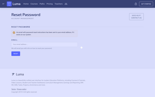 Forgot Password - Luma Bootstrap