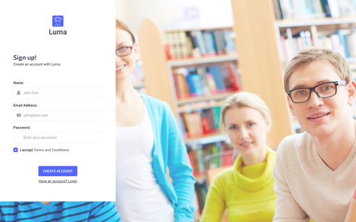 Signup Image - Luma Bootstrap