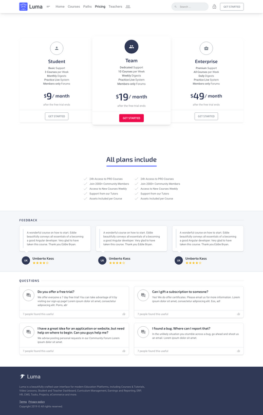 Pricing 2 - Luma Bootstrap