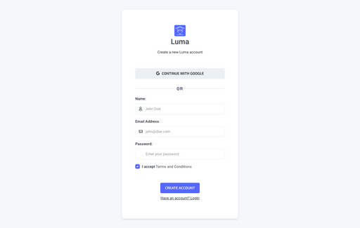 Signup 2 - Luma Bootstrap