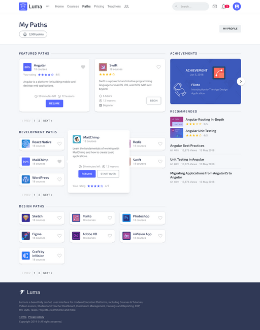 My Learning Paths 2 - Luma Bootstrap