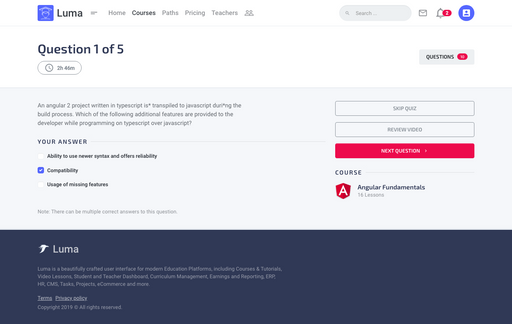 Take Quiz 2 - Luma Bootstrap