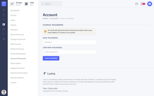 Account Password - Luma Bootstrap