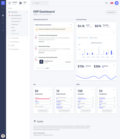 ERP Dashboard - Luma Bootstrap