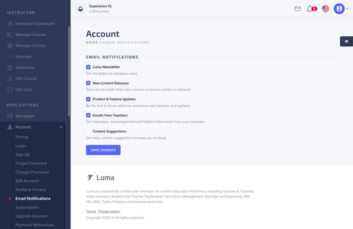 Account Notifications - null