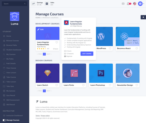 Manage Courses - null