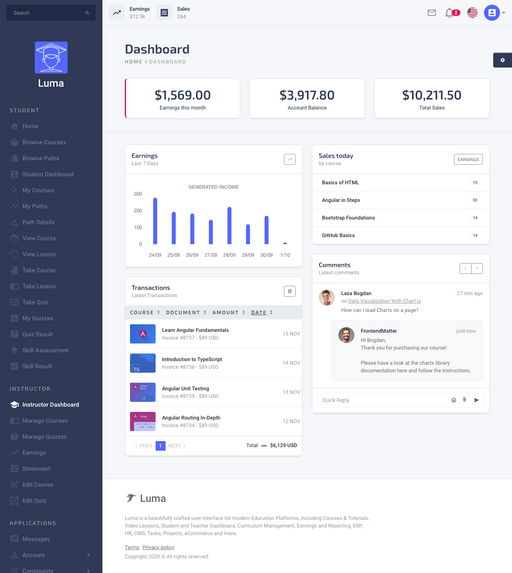Instructor Dashboard - null
