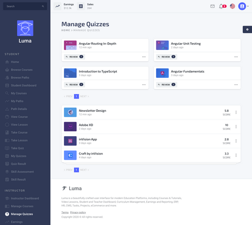 Manage Quizzes - null