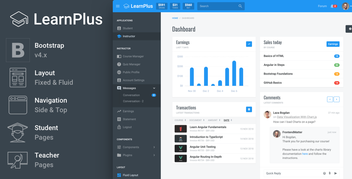 LearnPlus LMS Admin Dashboard